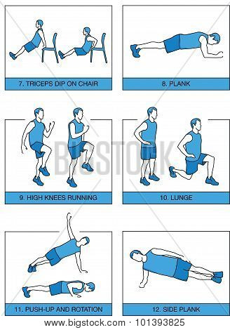 Set sport exercises 7 minutes