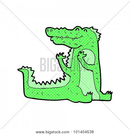 comic book style cartoon crocodile