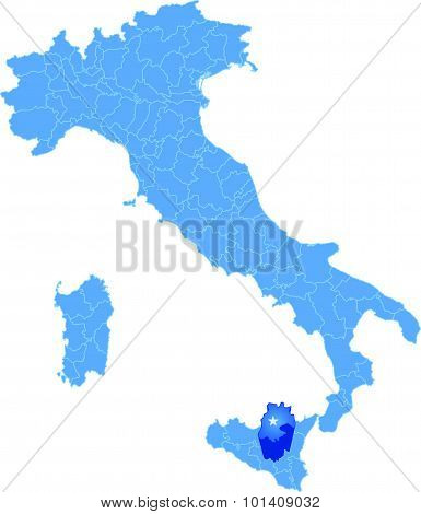 Map Of Italy, Enna