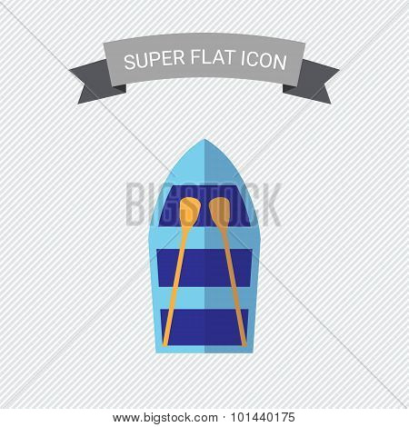 Boat with oars