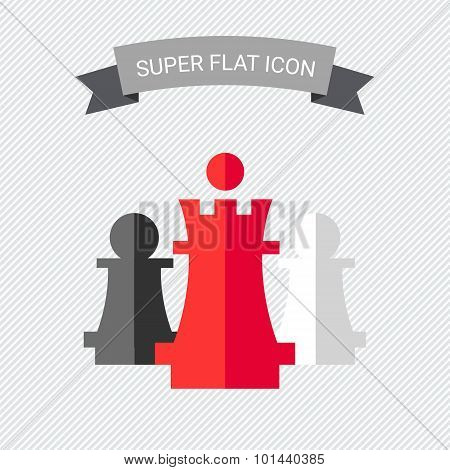 Chess king and pawns