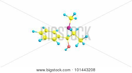 Pseudoephedrine molecular structure isolated on white