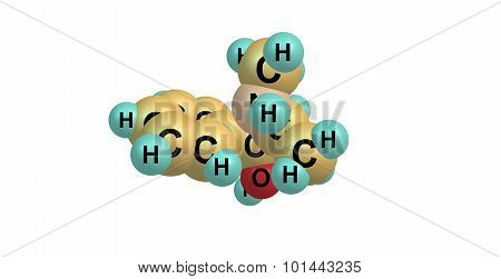 Pseudoephedrine molecular structure isolated on white