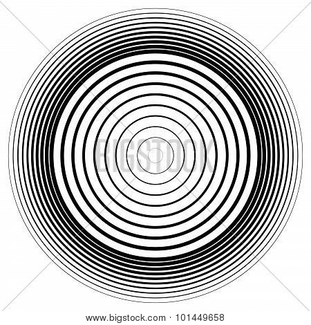 Abstract Circle Element. Concentric Circles, Ripple Effect. Vector.