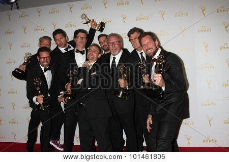 LOS ANGELES - SEP 12:  Deadliest Catch Producers at the Primetime Creative Emmy Awards Press Room at the Microsoft Theater on September 12, 2015 in Los Angeles, CA