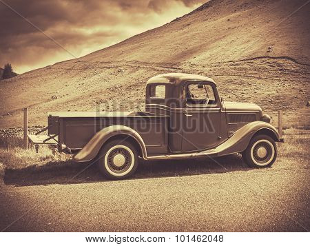 Sepia Vintage Truck