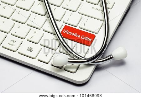 Keyboard, Ulcerative Colitis Text And Stethoscope