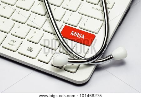 Keyboard, Mrsa Text And Stethoscope