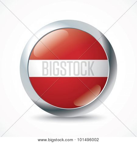 Latvia flag button - vector illustration