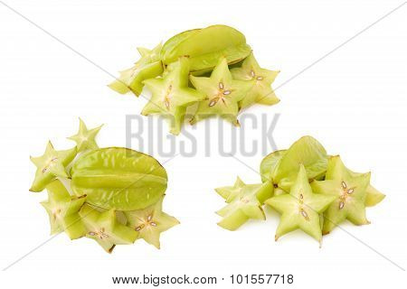 Averrhoa carambola starfruit isolated