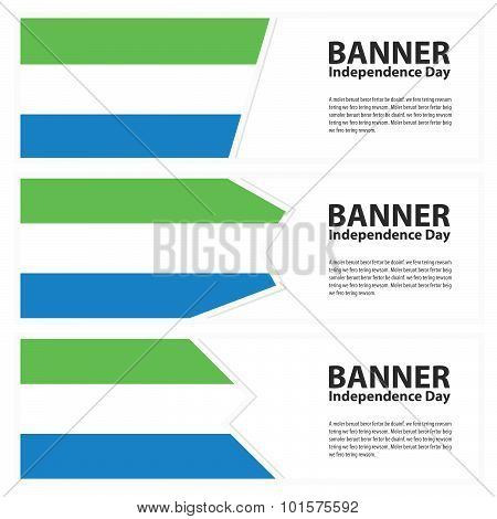 Sierra Leone Flag Banners Collection Independence Day