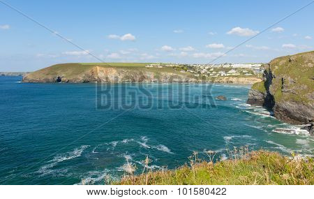 Mawgan Porth coast north Cornwall England near Newquay and south of Porthcothan and Treyarnon on a s