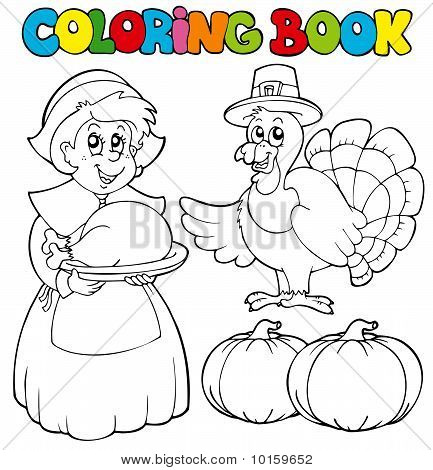 Coloring book Thanksgiving theme