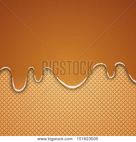 Wafer Background With Caramel