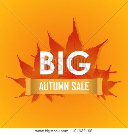Big Autumn Sale Poster Vector Promotion Banner