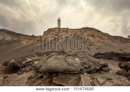 Lighthouse of Capelinhos on Faial Island, Azores, Portugal