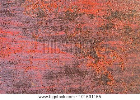 surface of rusty iron with remnants of old paint background