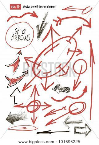 hand drawn arrows set. business design element. vector illustration