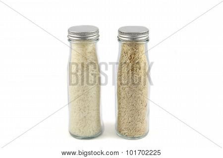 Rice in bottles