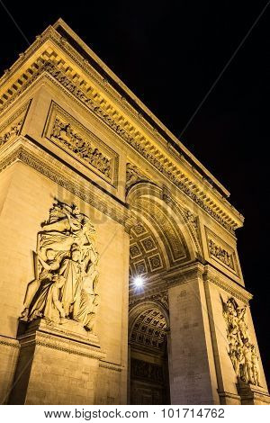 The Triumphal Arch At Night, Paris, France