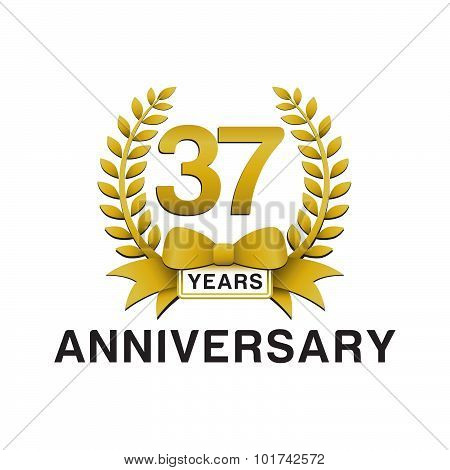 37th anniversary golden wreath logo