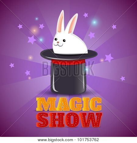 Magic hat trick show background poster