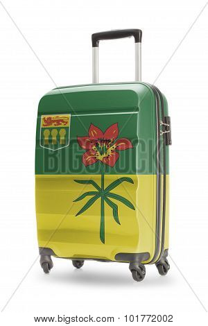 Suitcase With Canadian Territory Or Province Flag Series - Saskatchewan