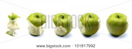 Apples on white background  - close-up