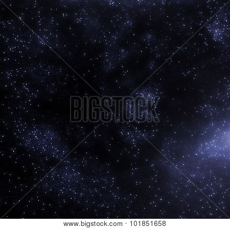 Stars And Galaxy Space Starry Sky Night Background. Universe Filled With Stars Illustration.