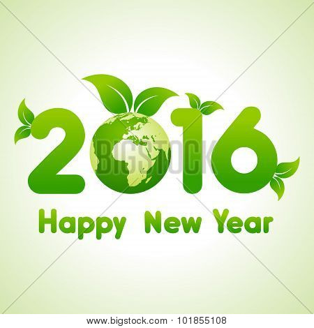 Happy New Year 2016 background with save the world concept stock vector