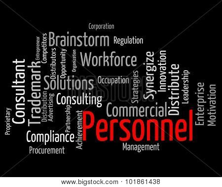 Personnel Word Indicates Human Resources And Employees