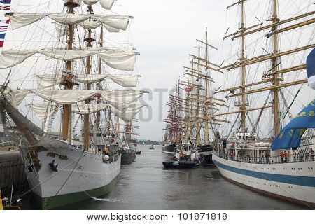 Big tallships in the lockson nautical event Sail 2015