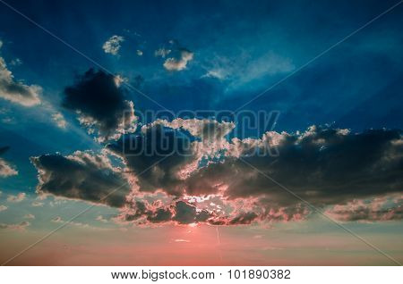 Bright beautiful sunset