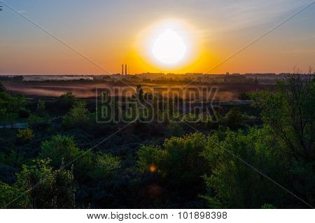 Bright beautiful sunset