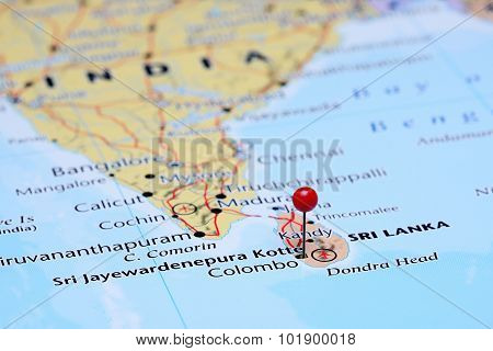 Sri Jayewardenepura Kotte pinned on a map of Asia