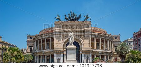 Politeama Garibaldi Theater In Palermo, Sicily.