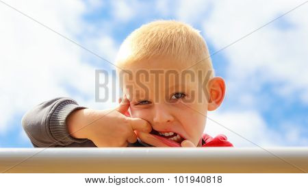 Child Kid Making Silly Face. Childhood.