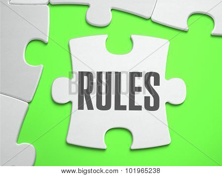 Rules - Jigsaw Puzzle with Missing Pieces.