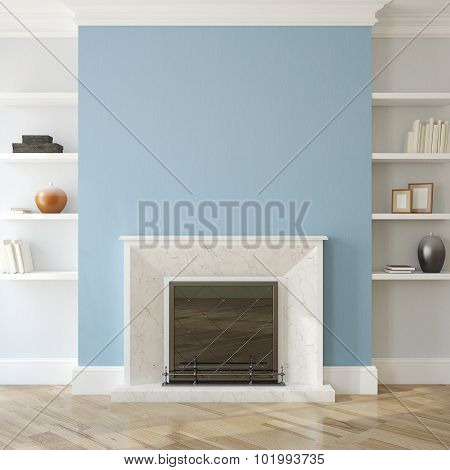 Interior With Fireplace.