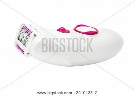 Modern white epilator Isolated on white background.