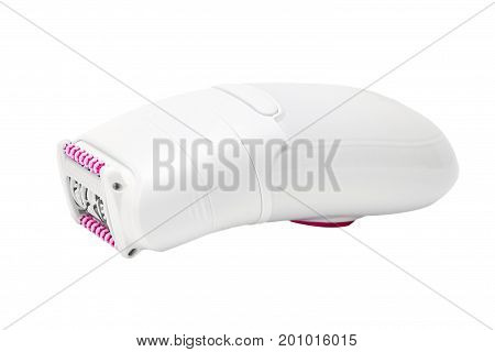 Modern white epilator Isolated on white background.