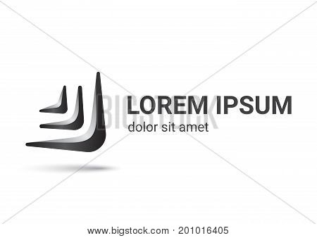 boomerang vector logo design template, angle icon, corner sign, boomerang symbol, vector illustration