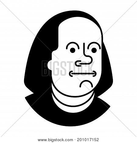 Portrait  Benjamin Franklin Isolated On 100 Dollars Banknote Usa