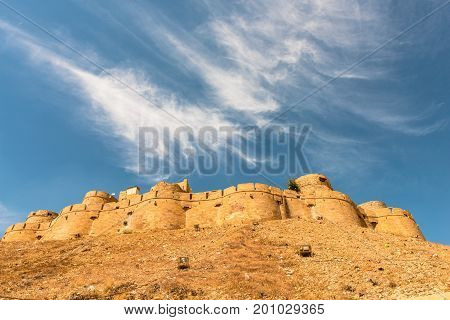 Horizontal picture of Jaisalmer Fort in Jaisalmer known as Golden City in India.