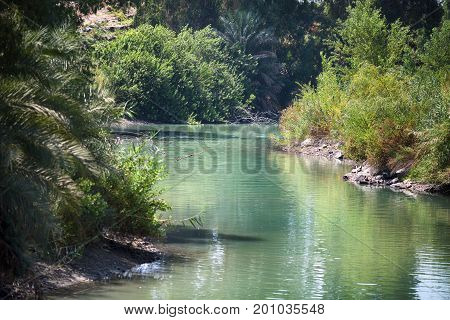 Jordan river. The place where Jesus was baptized