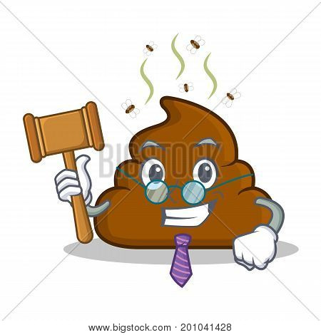 Judge Poop emoticon character cartoon vector illustration