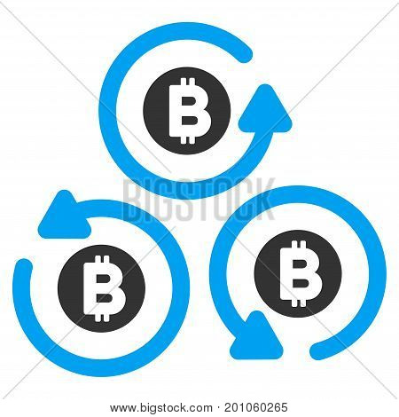 Bitcoin Mixer Rotation flat vector pictogram for application and web design.