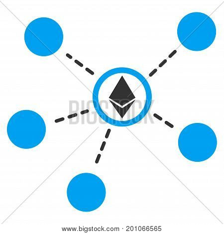 Ethereum Network Links flat vector pictogram for application and web design.