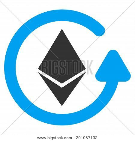 Ethereum Refund flat vector icon for application and web design.