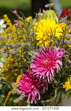 handmade beautiful bouquets from flowers and herbs